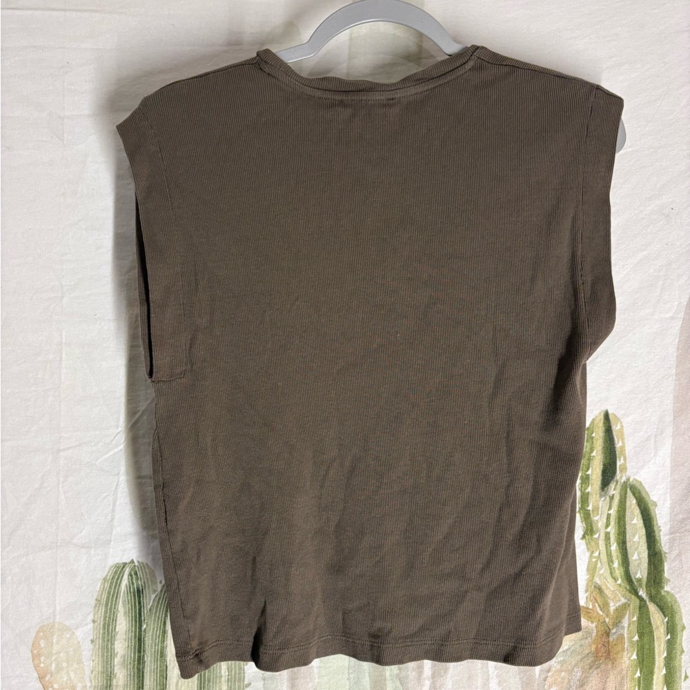 Woman’s Zara Ribbed Cap Sleeve Top 🌵Small - Picture 5 of 6